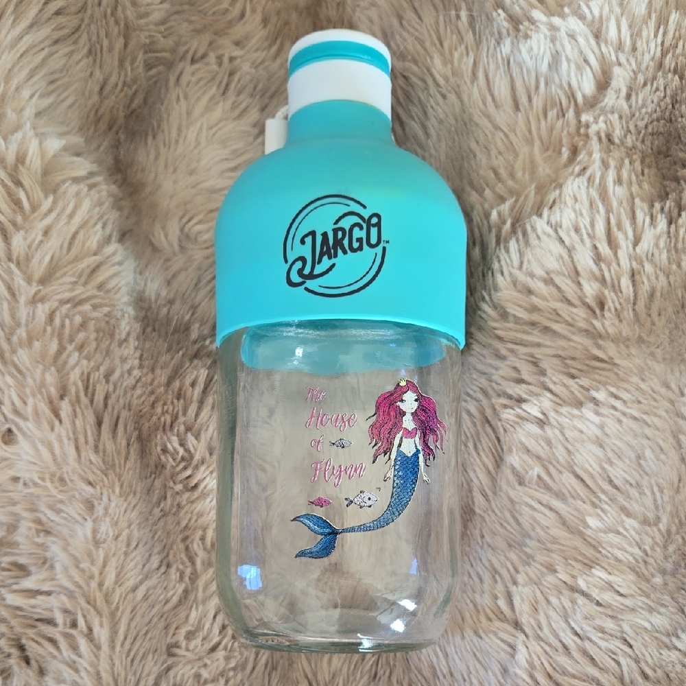 Jargo Aqua Glass Bottle with Mermaid Design